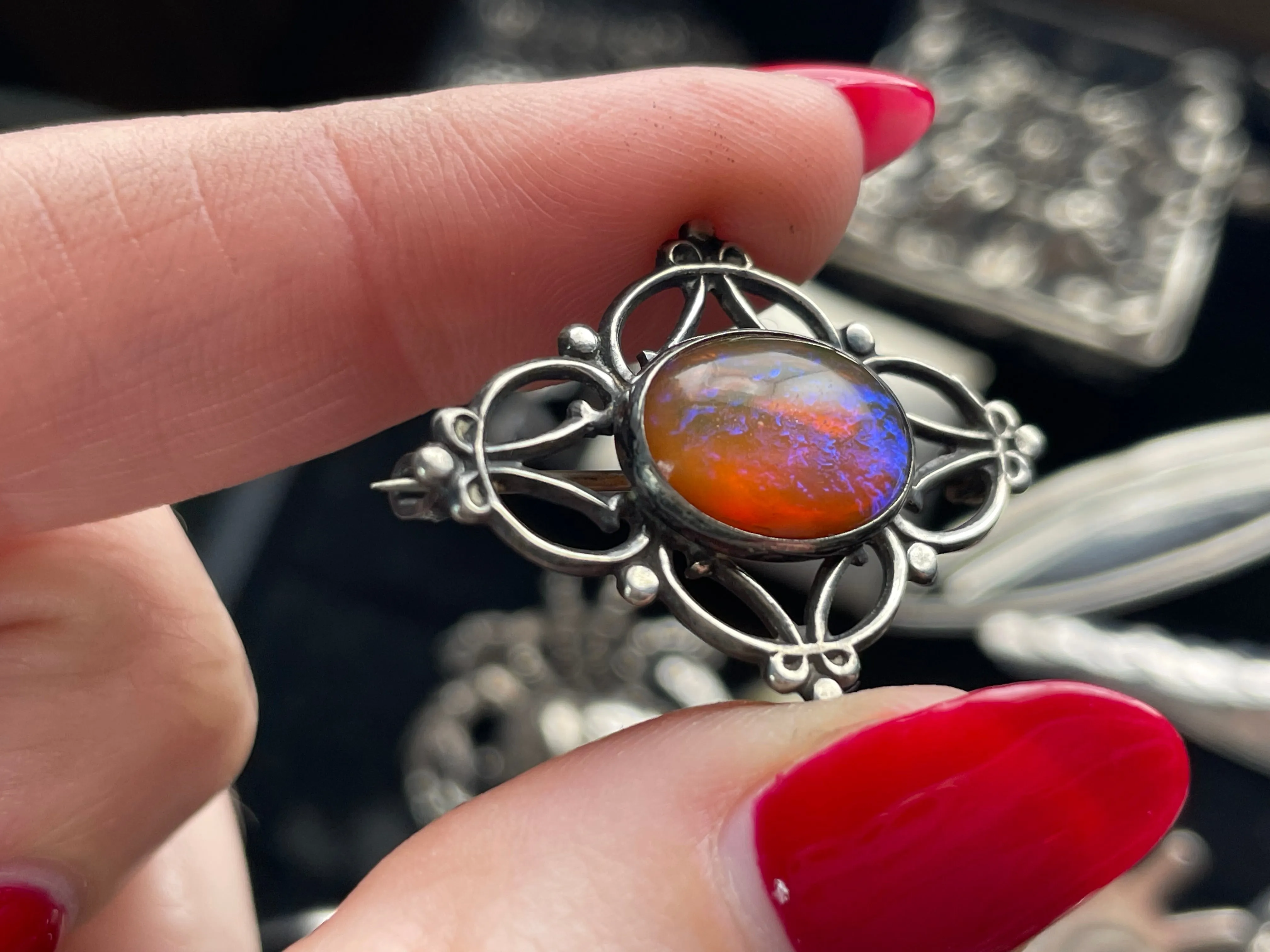 sterling silver dragons breath brooch