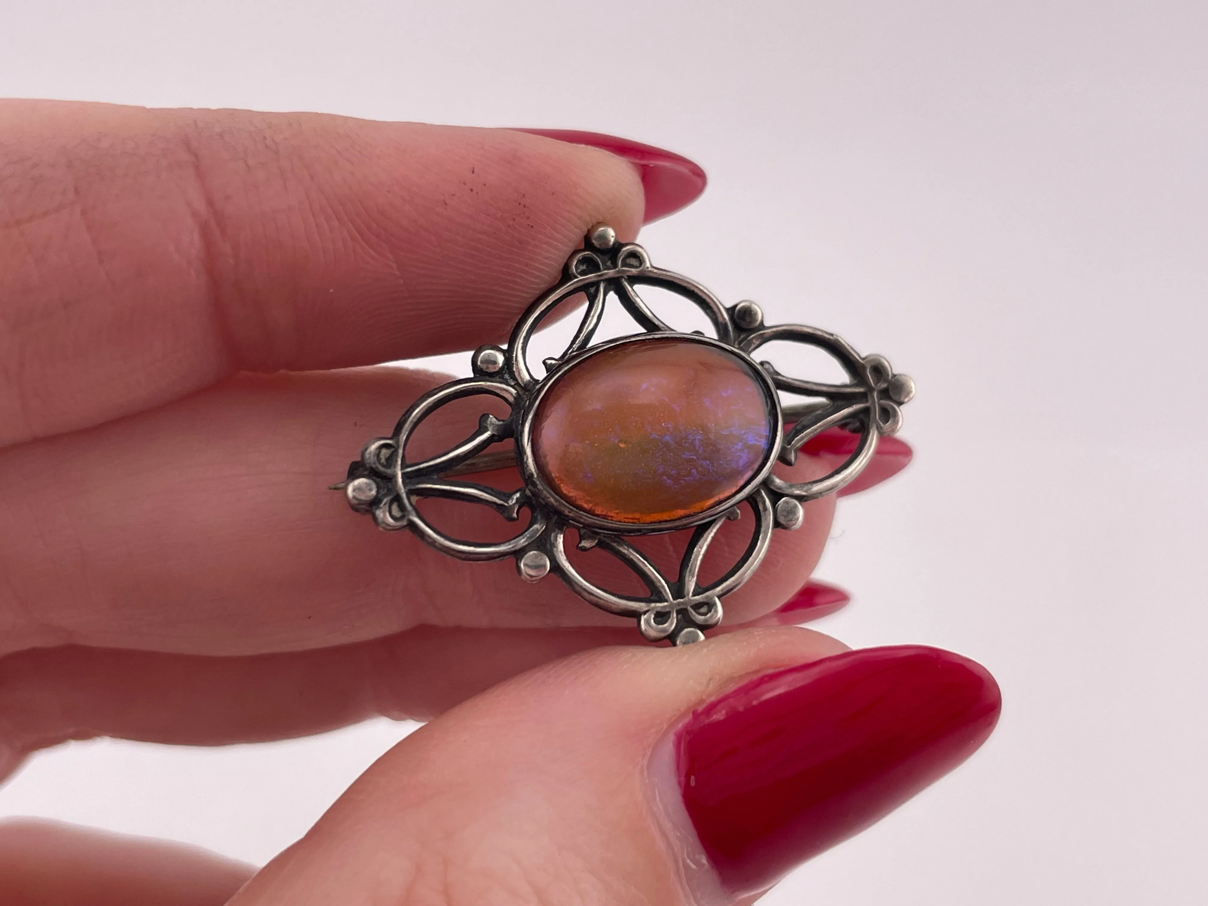 sterling silver dragons breath brooch