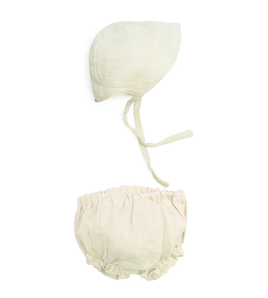 Sun Bonnet Bloomer Set - Natural