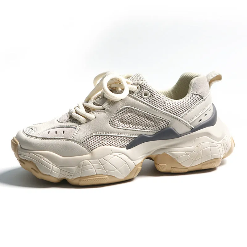 Thick-soled breathable mesh non-slip daddy shoes
