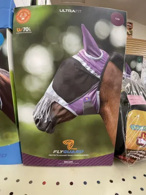 TKACC315-COB-Purple Fly Mask w/Ears & Fringe