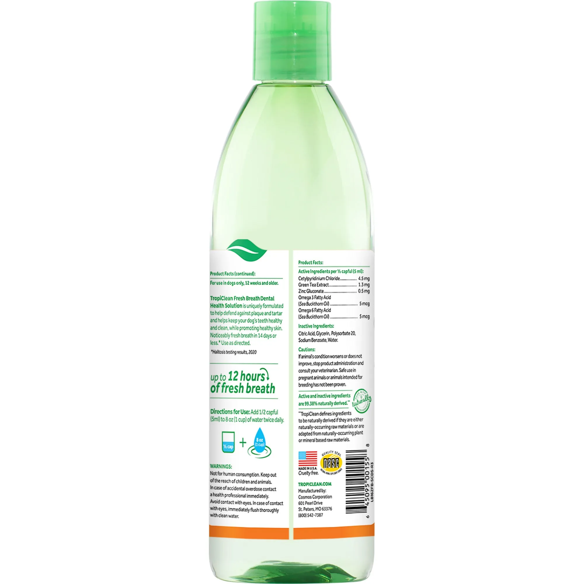 Tropiclean Fresh Breath Dental Health Solution Plus Supports Skin Health For Dogs