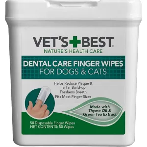 Vet's Best Dental Care Finger Wipes for Dogs & Cats