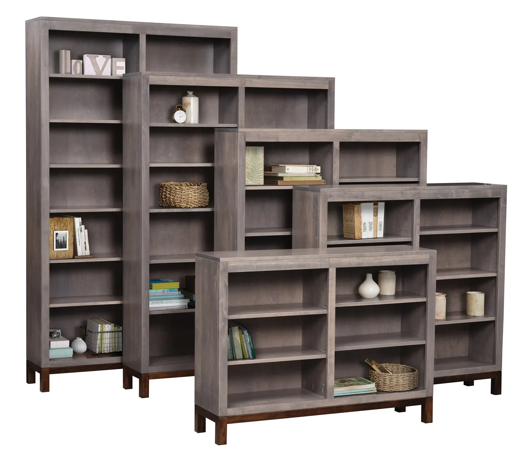 Vienna - Amish Mid Century Modern Bookcase - 48" Width