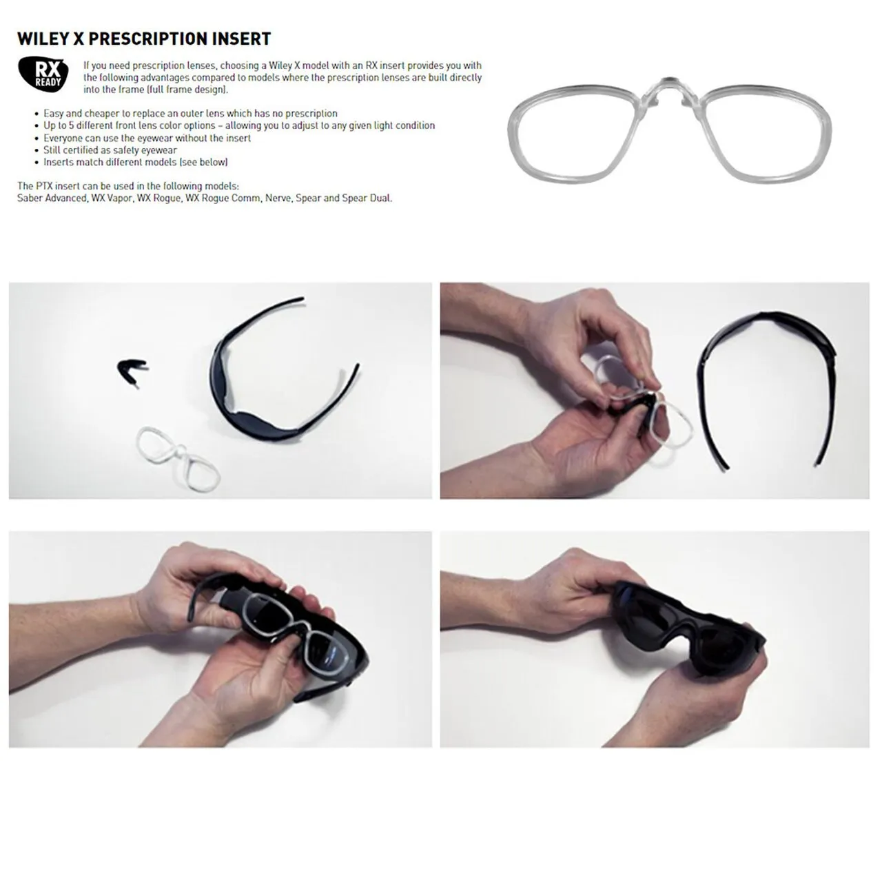 Wiley X Vapor Eyeshield Two Lens Matte Black Frame