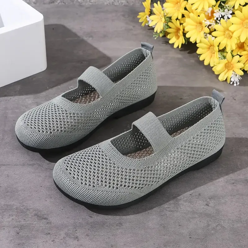 Women's Breathable Knit Slip-On Walkers