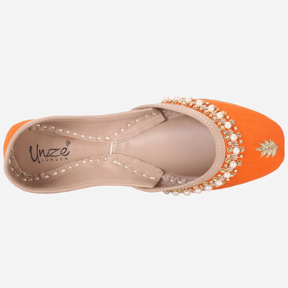Womens "AMZIE" Leather Flat Khussa