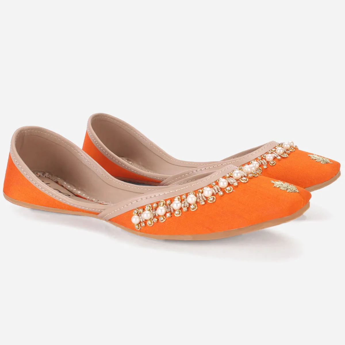 Womens "AMZIE" Leather Flat Khussa