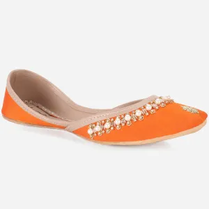 Womens "AMZIE" Leather Flat Khussa