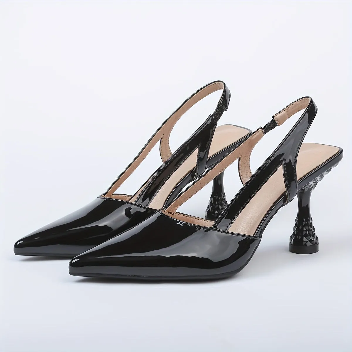 xieyinshe  Women's Solid Color Party Sandals, Ankle Strap Casual Chunky Heel Summer Shoes, Point Toe Lightweight Shoes
