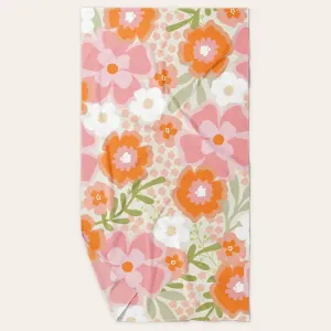 Xl Quick-Dry Beach Towel-Beyond Blooms Pink Orange