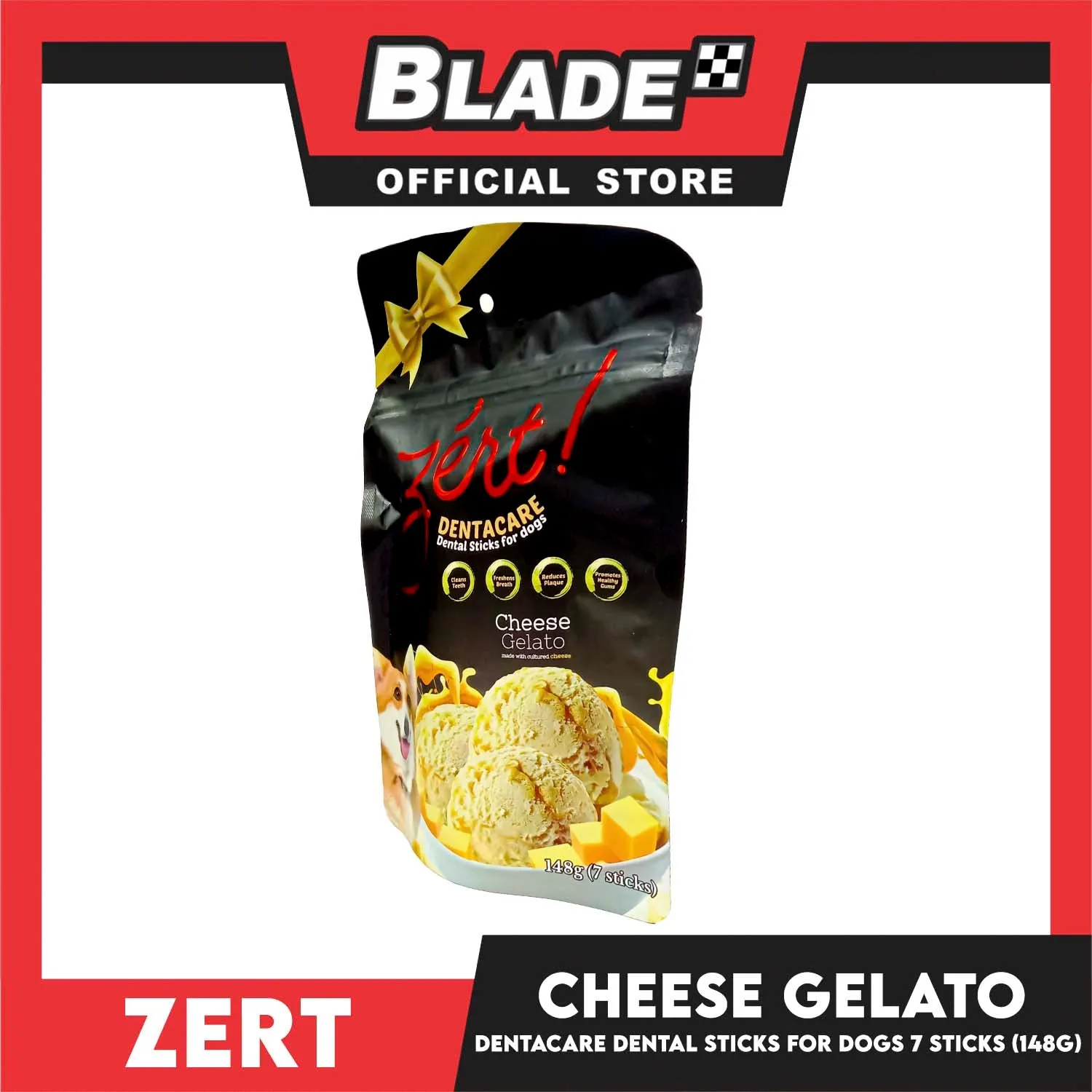 Zert Dentacare Dental Stick for Dogs 148g (Cheese Gelato)